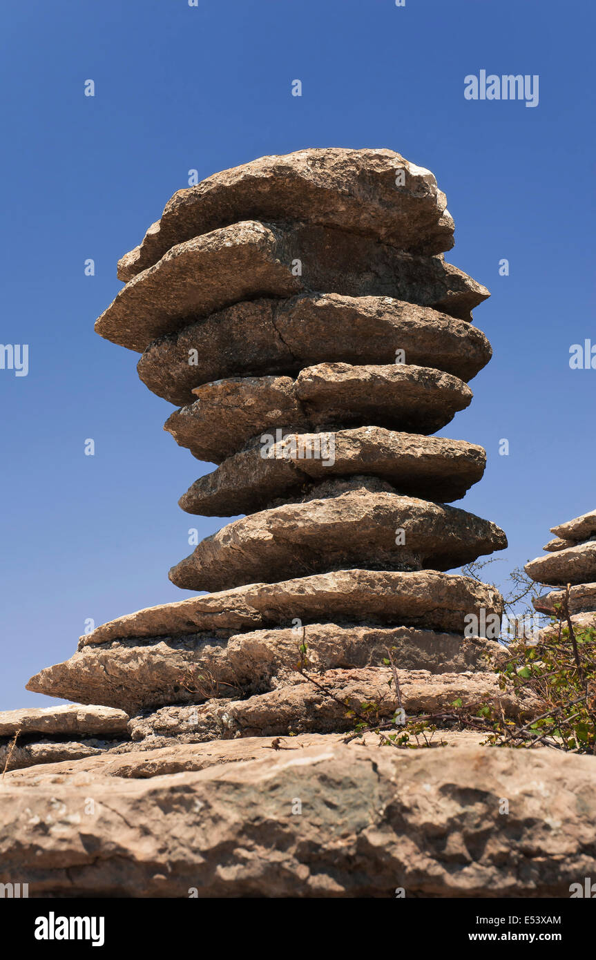 Le Parc Naturel Torcal de Antequera-la vis, Antequera, Malaga-province, région d'Andalousie, Espagne, Europe Banque D'Images
