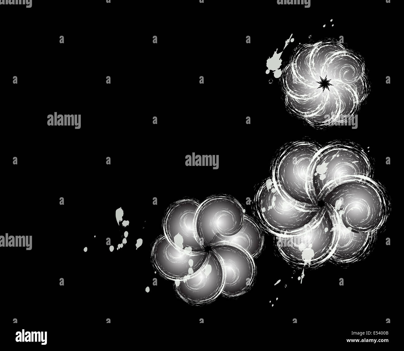 Abstract fleur blanche sur fond noir Banque D'Images