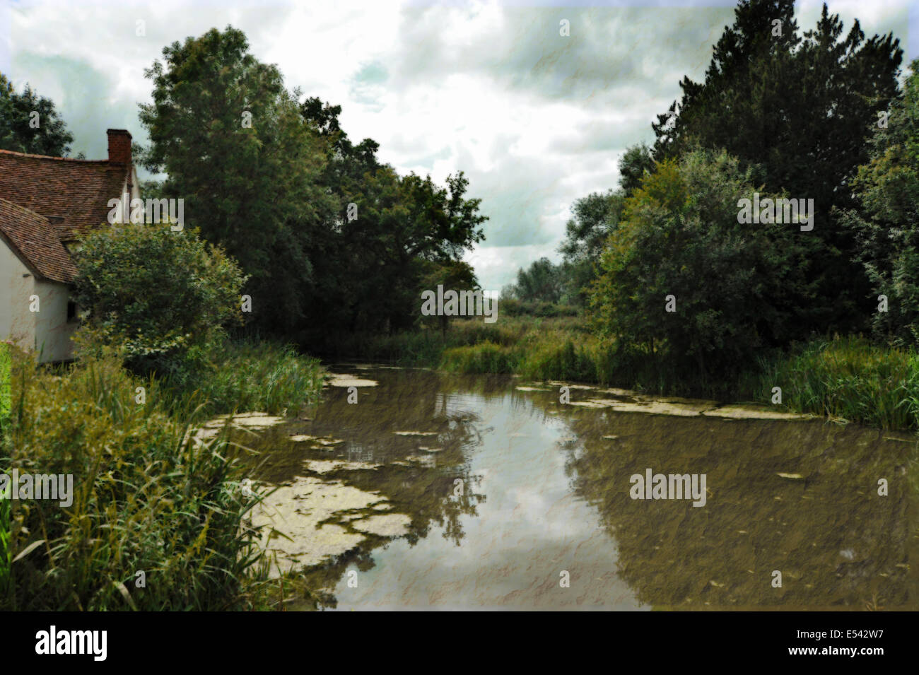 C'est la fameuse voir qui faisait du tableau le plus célèbre agent de la Hay Wain au moulin de Flatford ( avec effet de peinture à l'huile) Banque D'Images