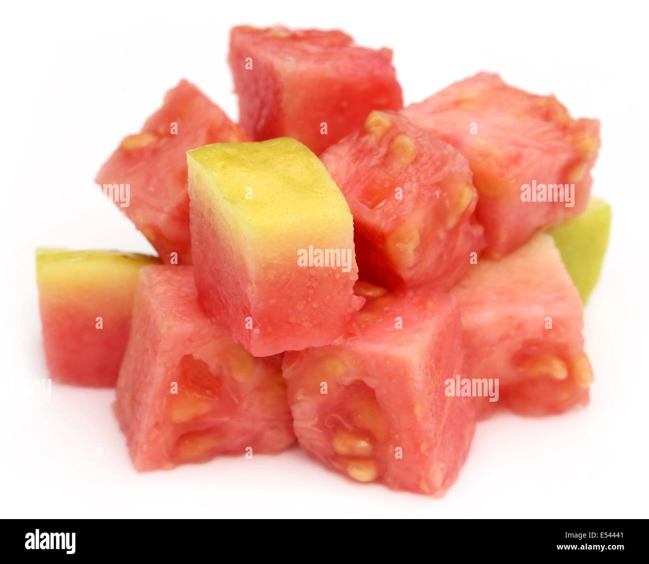 La goyave frais isolé sur fond blanc Banque D'Images