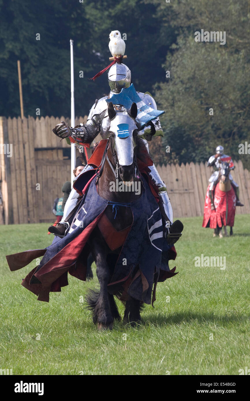 Jousting chevalier médiéval Banque D'Images