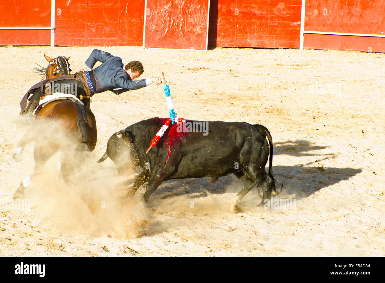 MADRID, ESPAGNE - 10 SEPTEMBRE : torero à cheval, corrida. 10 septembre 2010 à Madrid (Espagne) Banque D'Images