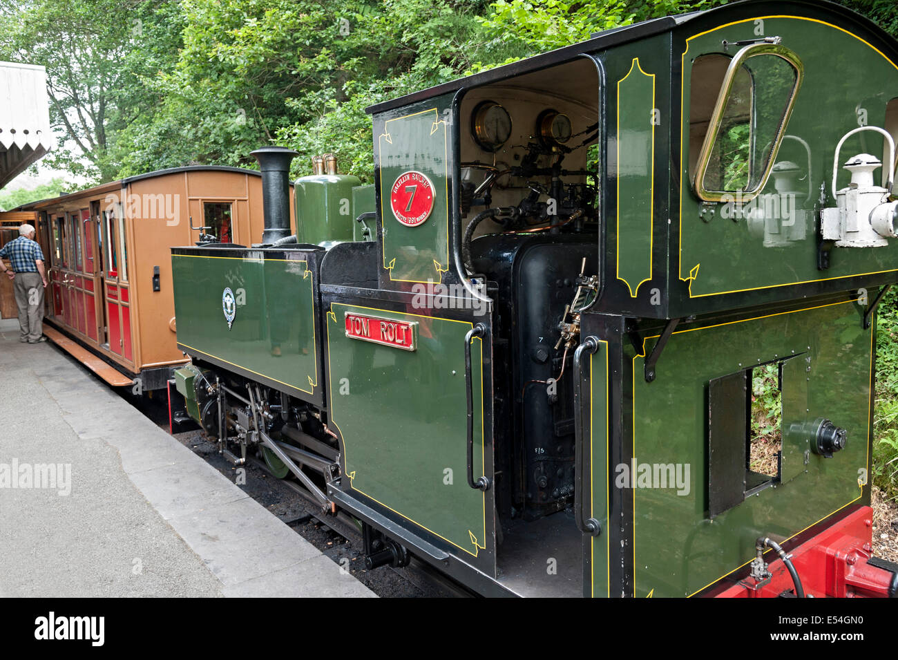 Pays de Galles talyllyn Railway Chemin de fer à vapeur moteur tom rolt Banque D'Images