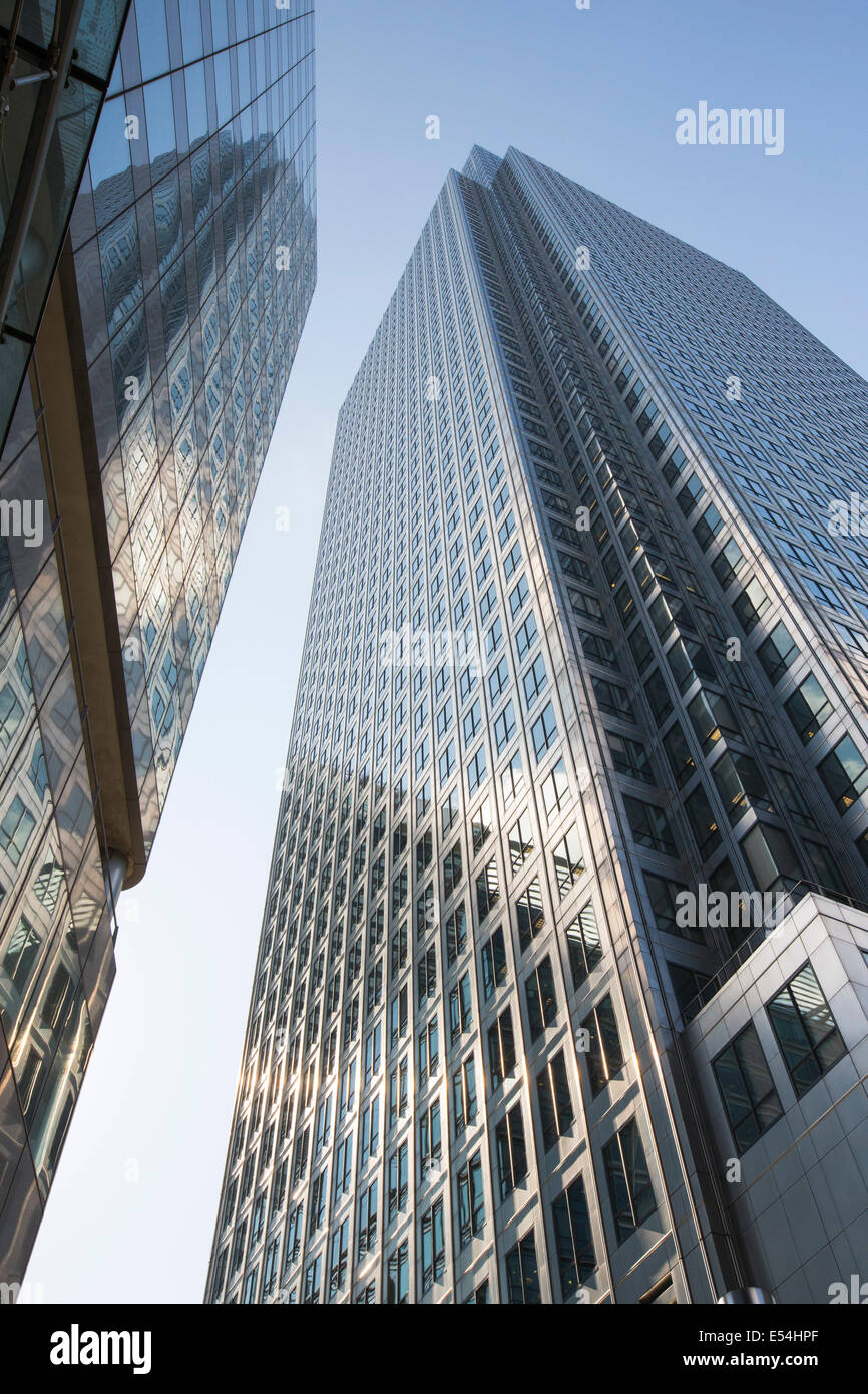 Les banques du Canary Wharf, London, UK. Banque D'Images