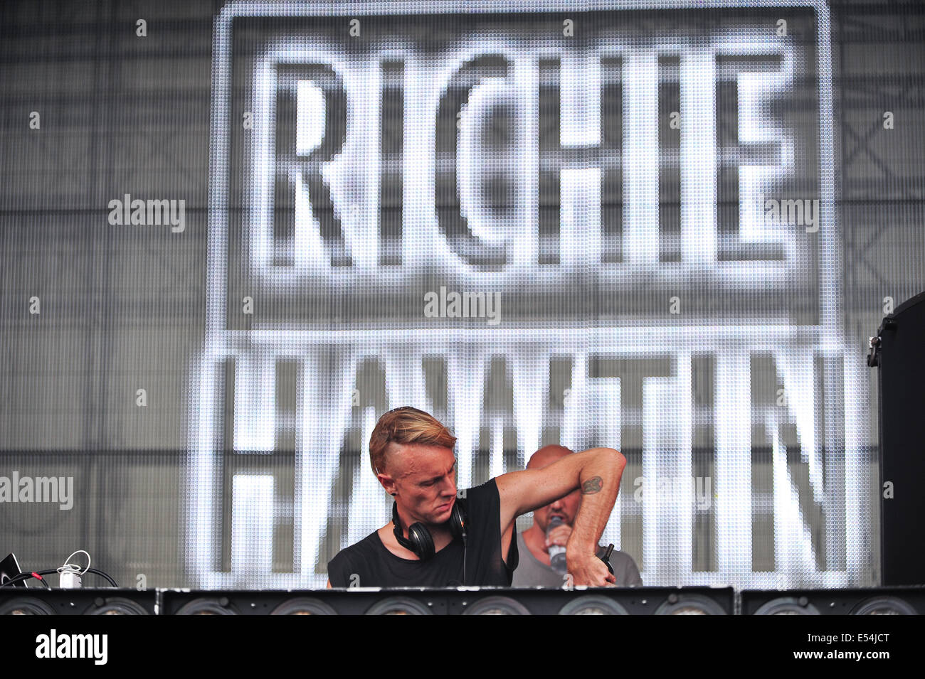 Freiburg, Allemagne. 19 juillet, 2014. Pionnier de la musique électronique Richie Hawtin au festival mer vous près de Fribourg. Photo : Miroslav Dakov/ Alamy Live News Banque D'Images