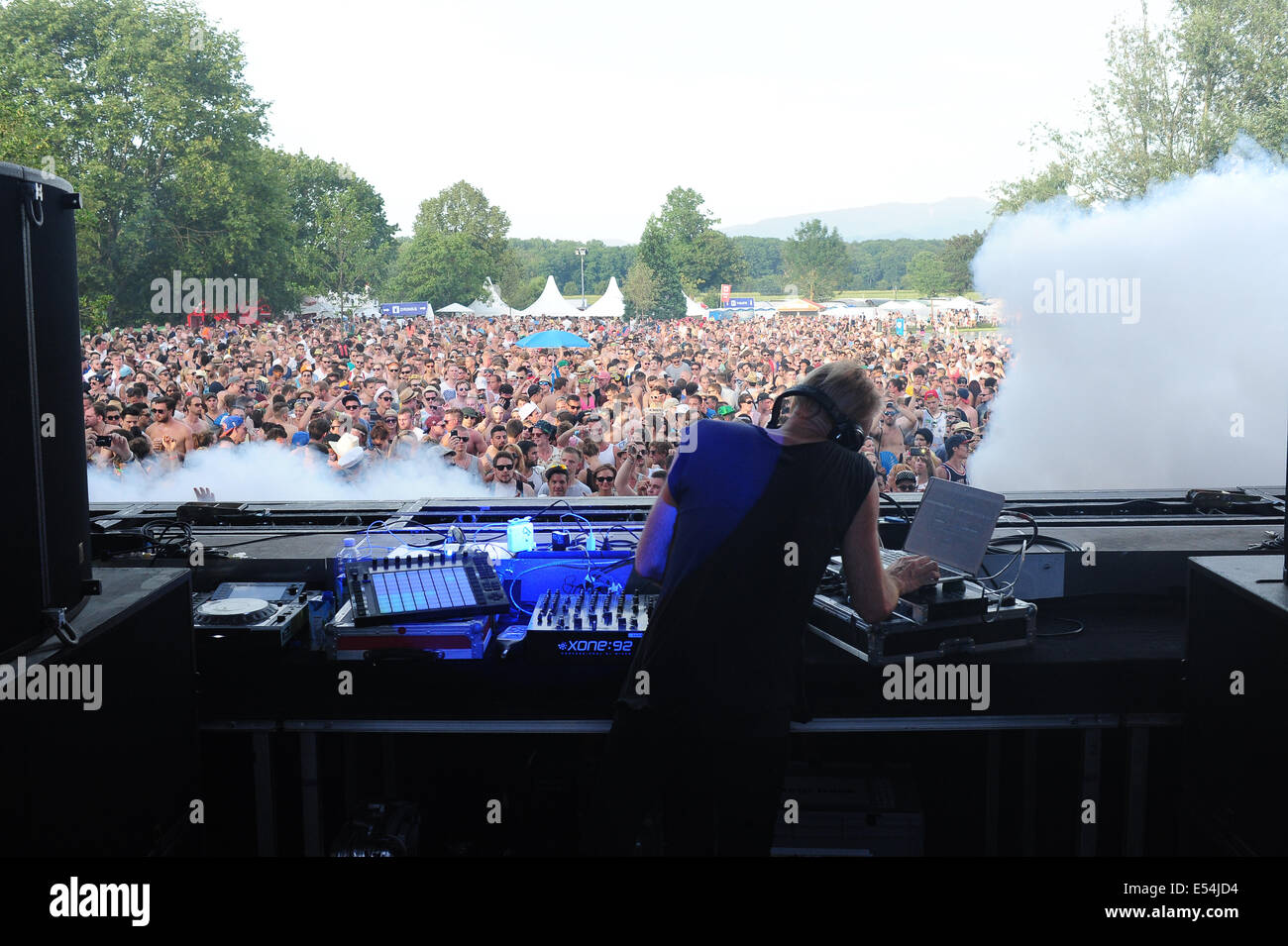 Freiburg, Allemagne. 19 juillet, 2014. Pionnier de la musique électronique Richie Hawtin au festival mer vous près de Fribourg. Photo : Miroslav Dakov/ Alamy Live News Banque D'Images