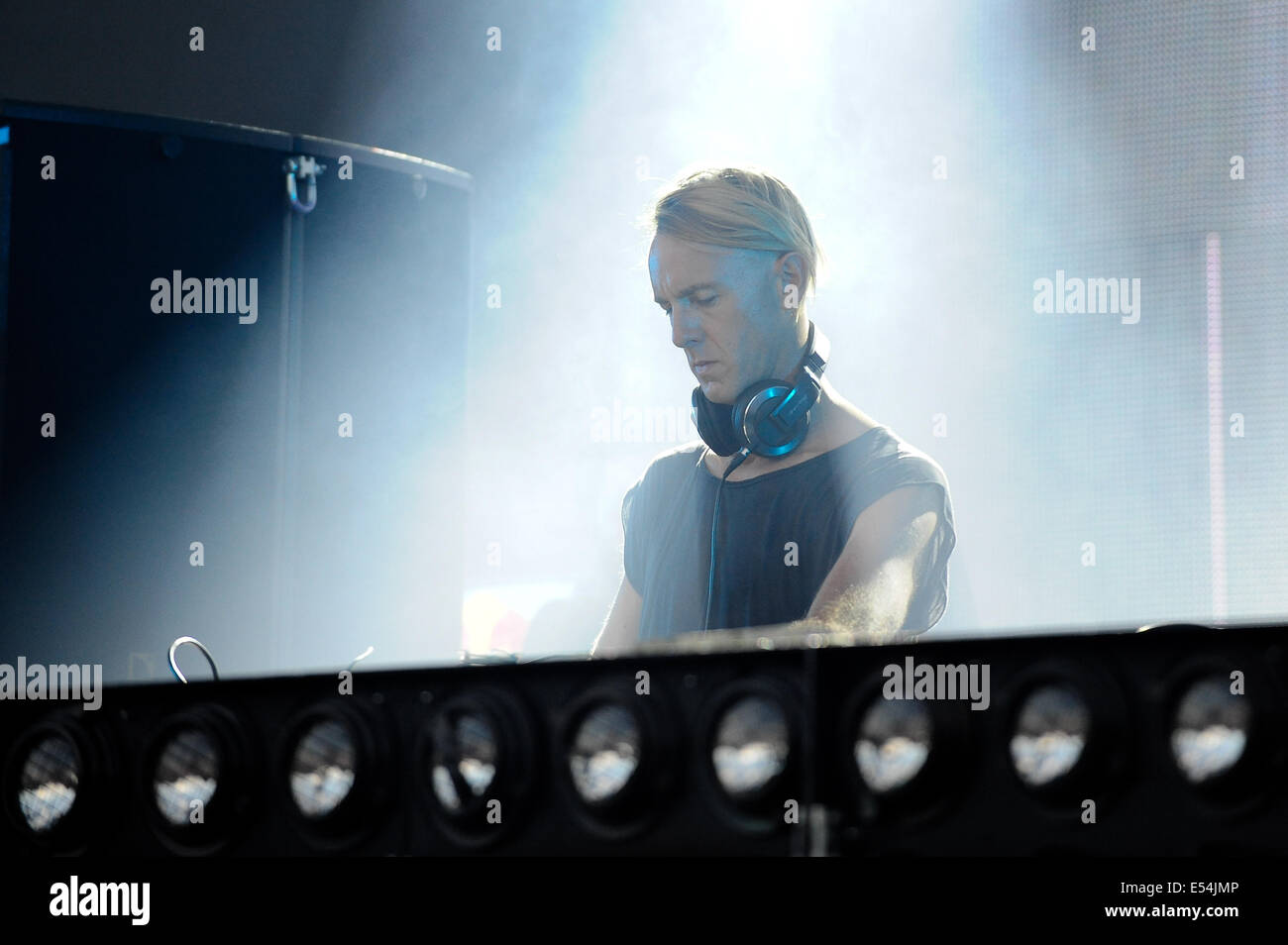 Freiburg, Allemagne. 19 juillet, 2014. Pionnier de la musique électronique Richie Hawtin au festival mer vous près de Fribourg. Photo : Miroslav Dakov/ Alamy Live News Banque D'Images