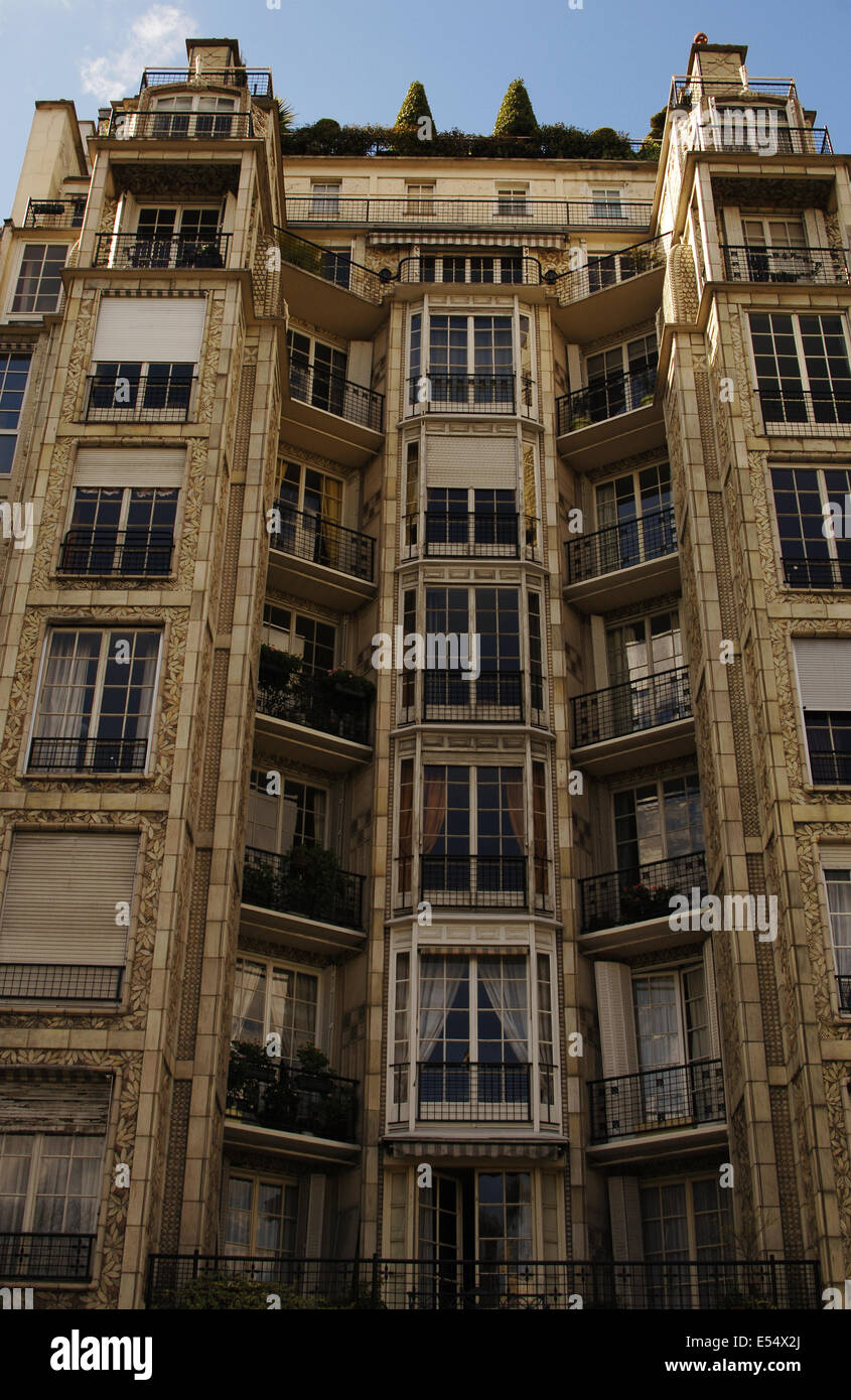 La France. Paris. Appartement rue Franklin par Augueste Perret (1874-1954), 1902-1904. Banque D'Images