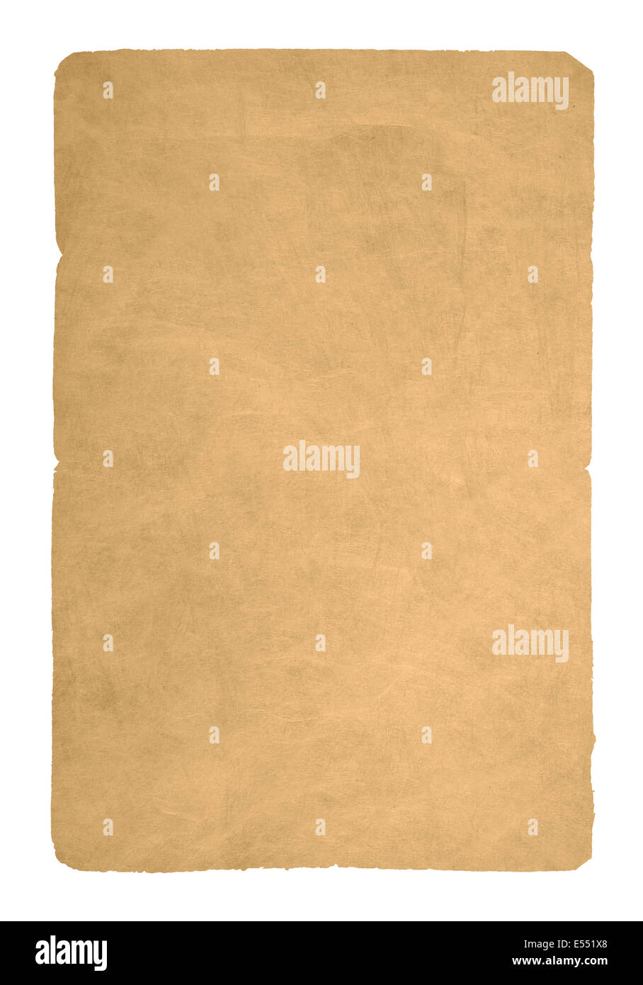 Vieux parchemin rayé avec contours isolated on white Banque D'Images