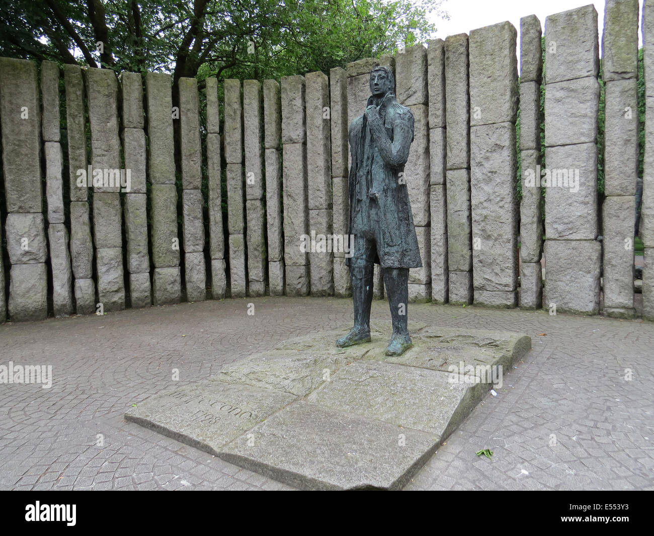 MONUMENT WOLFE TONE (1967) à Merrion Row coin de St Stephen's Green, Dublin par Delney,Edward. Photo Tony Gale Banque D'Images