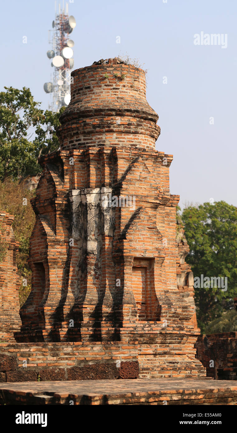 Ancien Temple en Thaïlande à Ayutthaya Banque D'Images