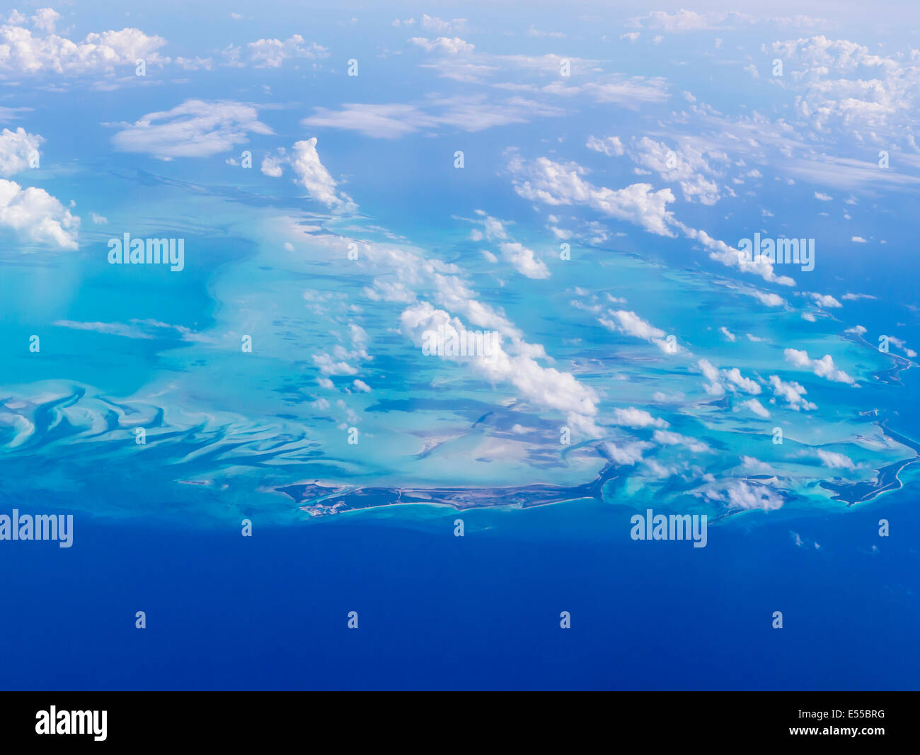 Résumé Vue aérienne de la mer des Caraïbes Banque D'Images