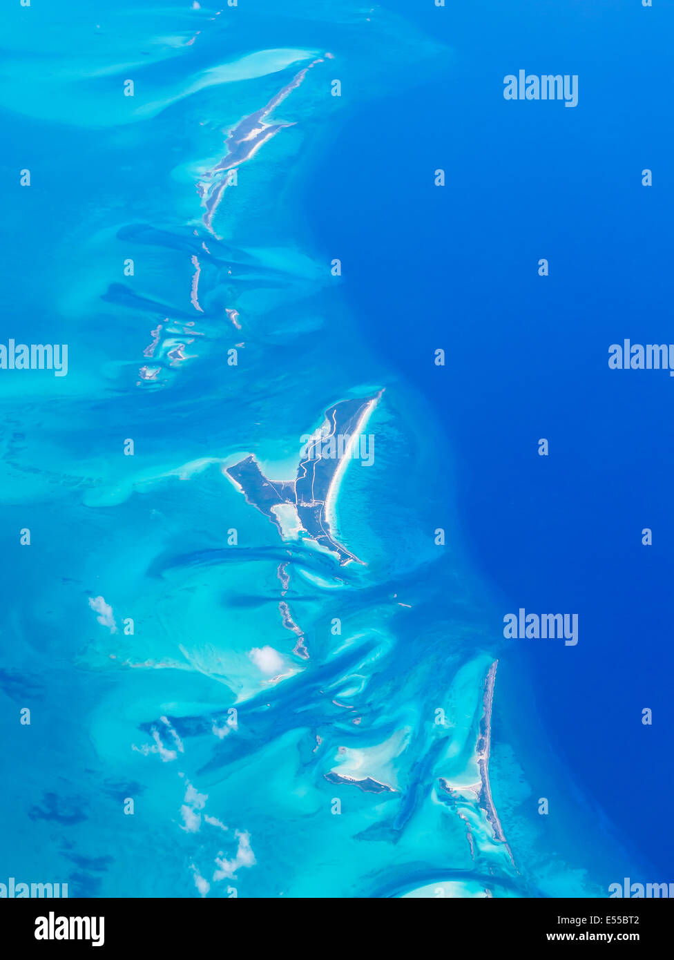 Résumé Vue aérienne de la mer des Caraïbes Banque D'Images