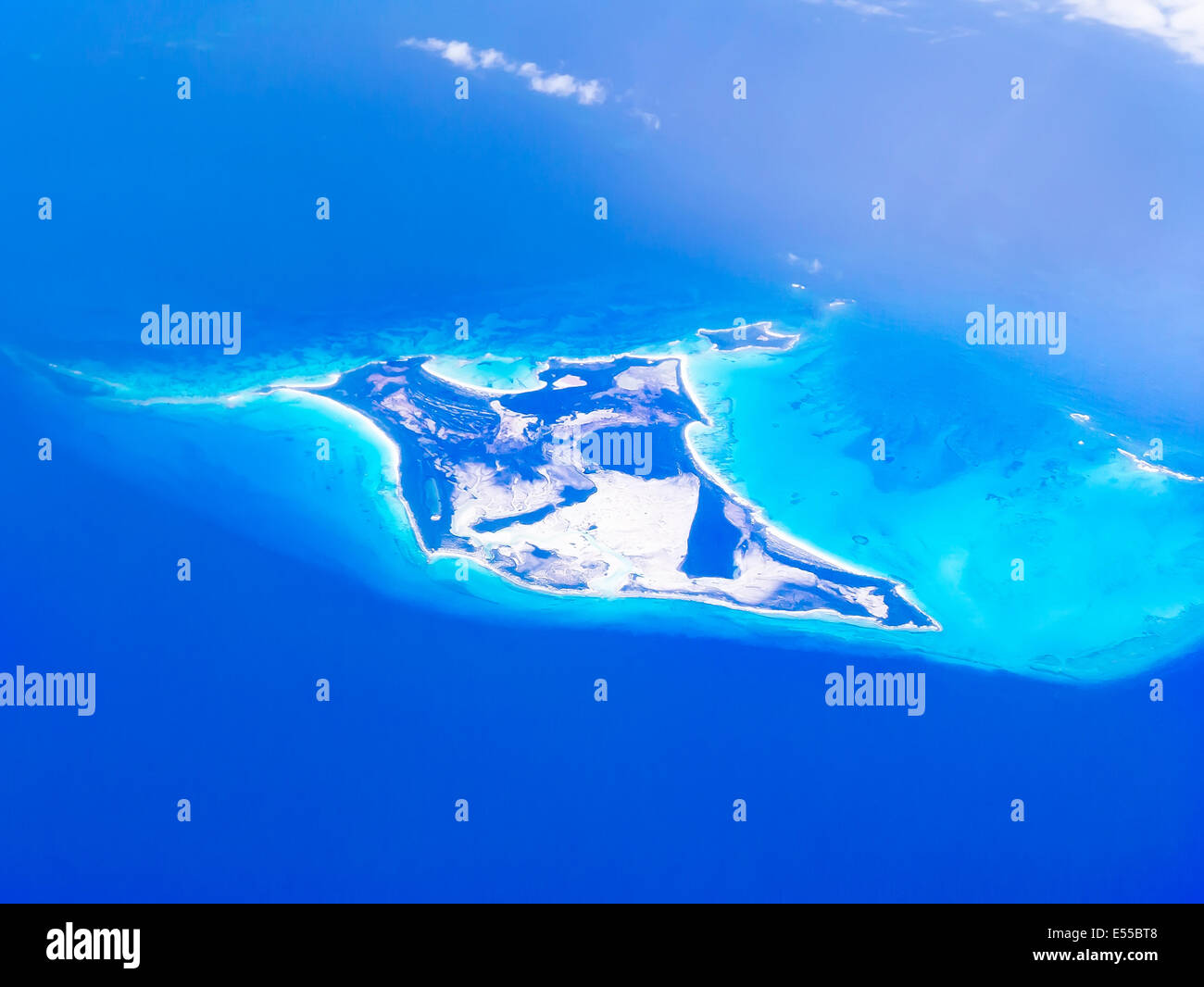Résumé Vue aérienne de île de la mer des Caraïbes Banque D'Images