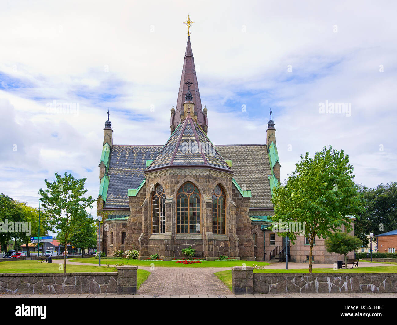 Église de Falkenberg (Falkenbergs kirka), comté de Halland (Suède). Banque D'Images