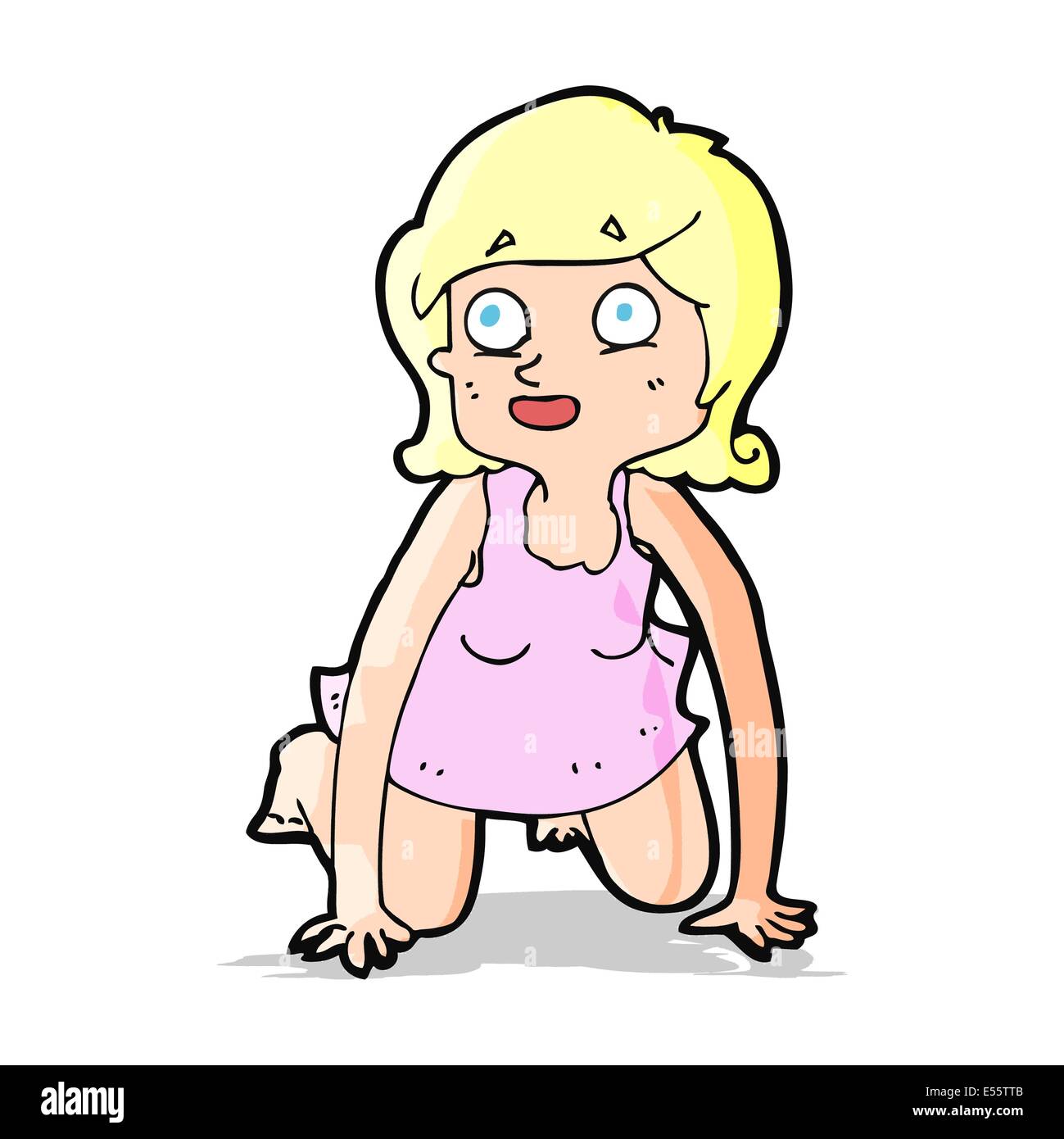 Cartoon femme à 4 pattes Illustration de Vecteur