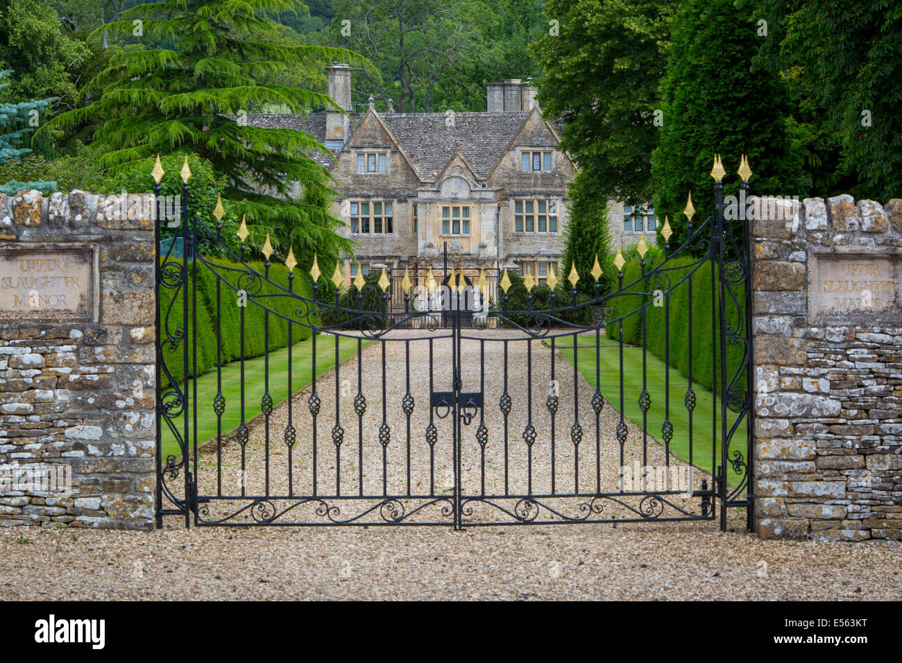 La région de Slaughter Manor House, les Cotswolds, Upper Slaughter, Glocestershire, Angleterre Banque D'Images