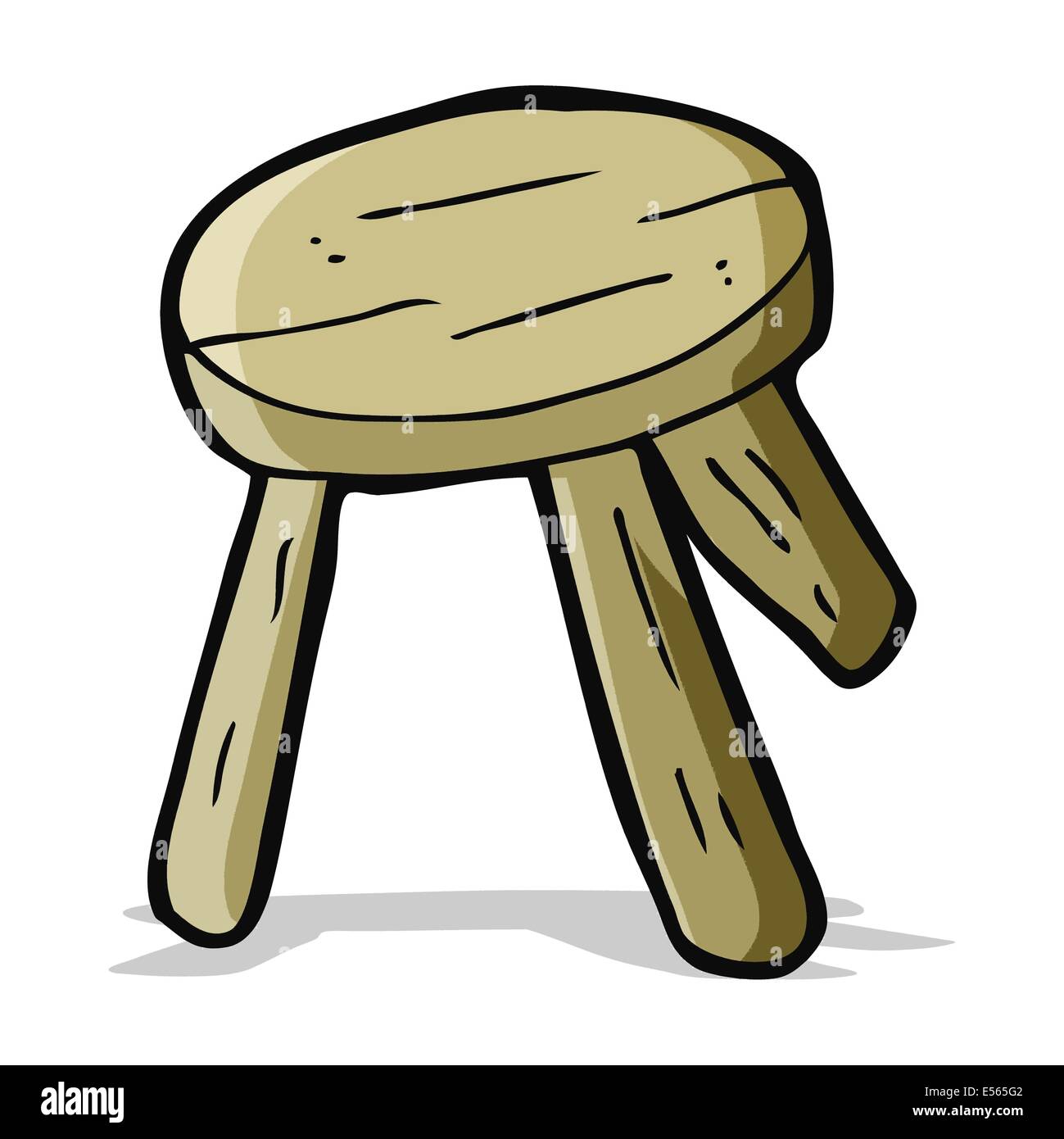 Cartoon tabouret en bois Illustration de Vecteur