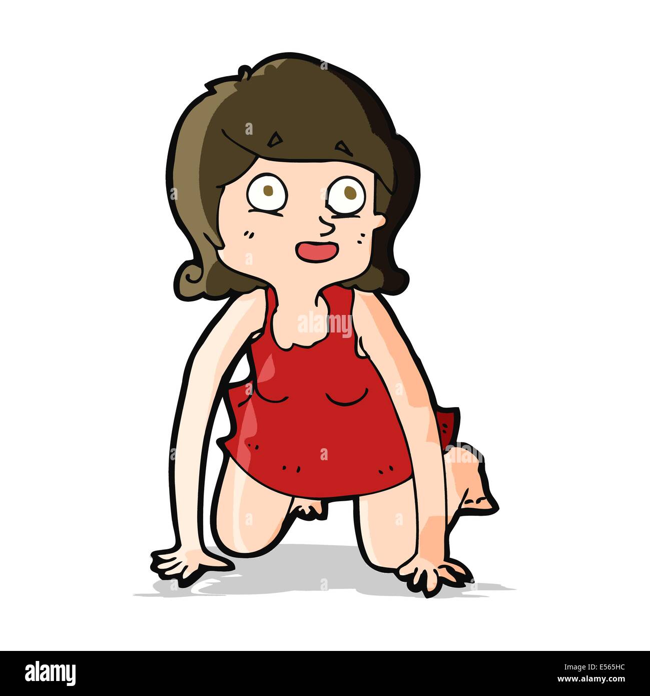 Cartoon femme à 4 pattes Illustration de Vecteur