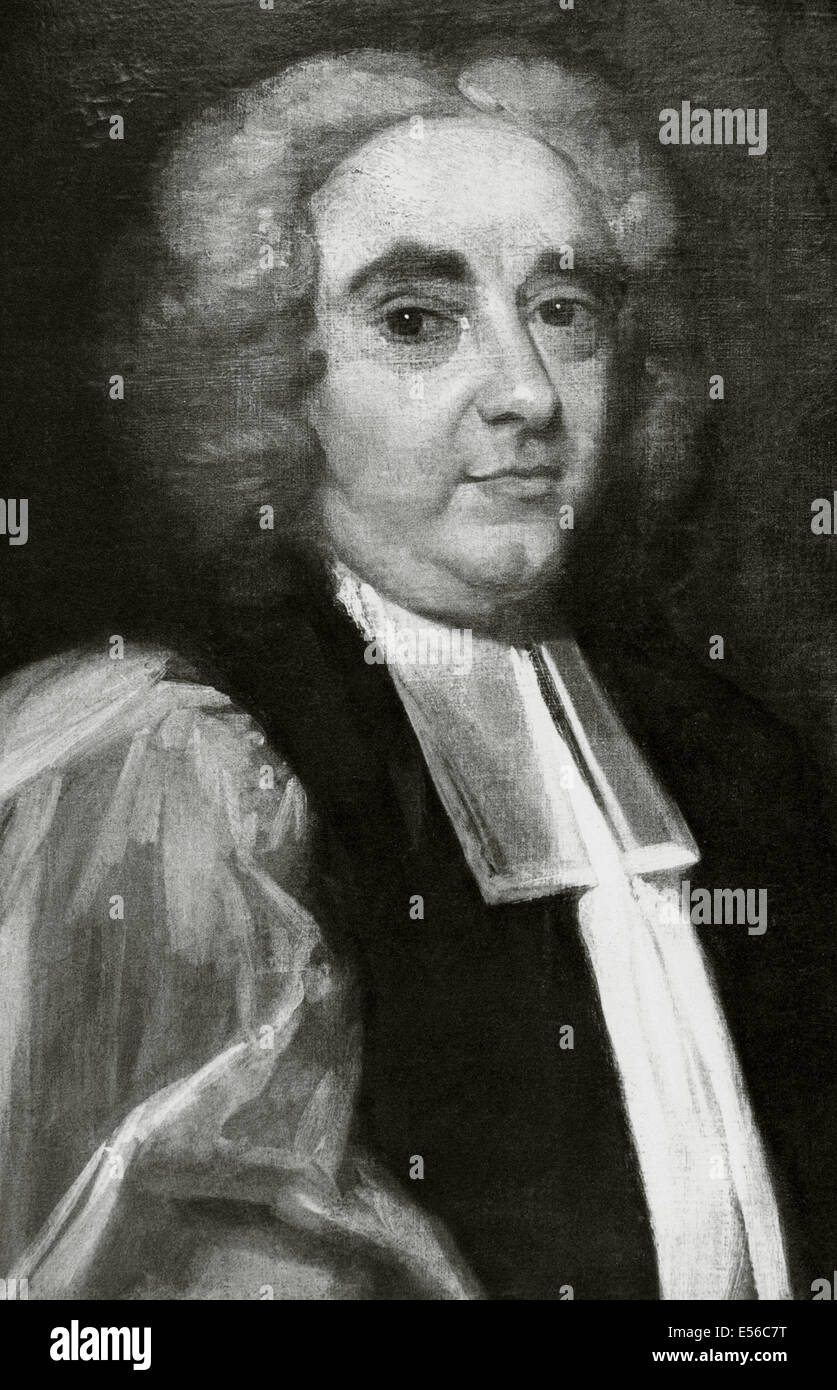 George Berkeley (1685-1753), également connu sous le nom de l'Évêque Berkeley (Évêque de Cloyne). Le philosophe anglo-irlandais. La gravure. Banque D'Images