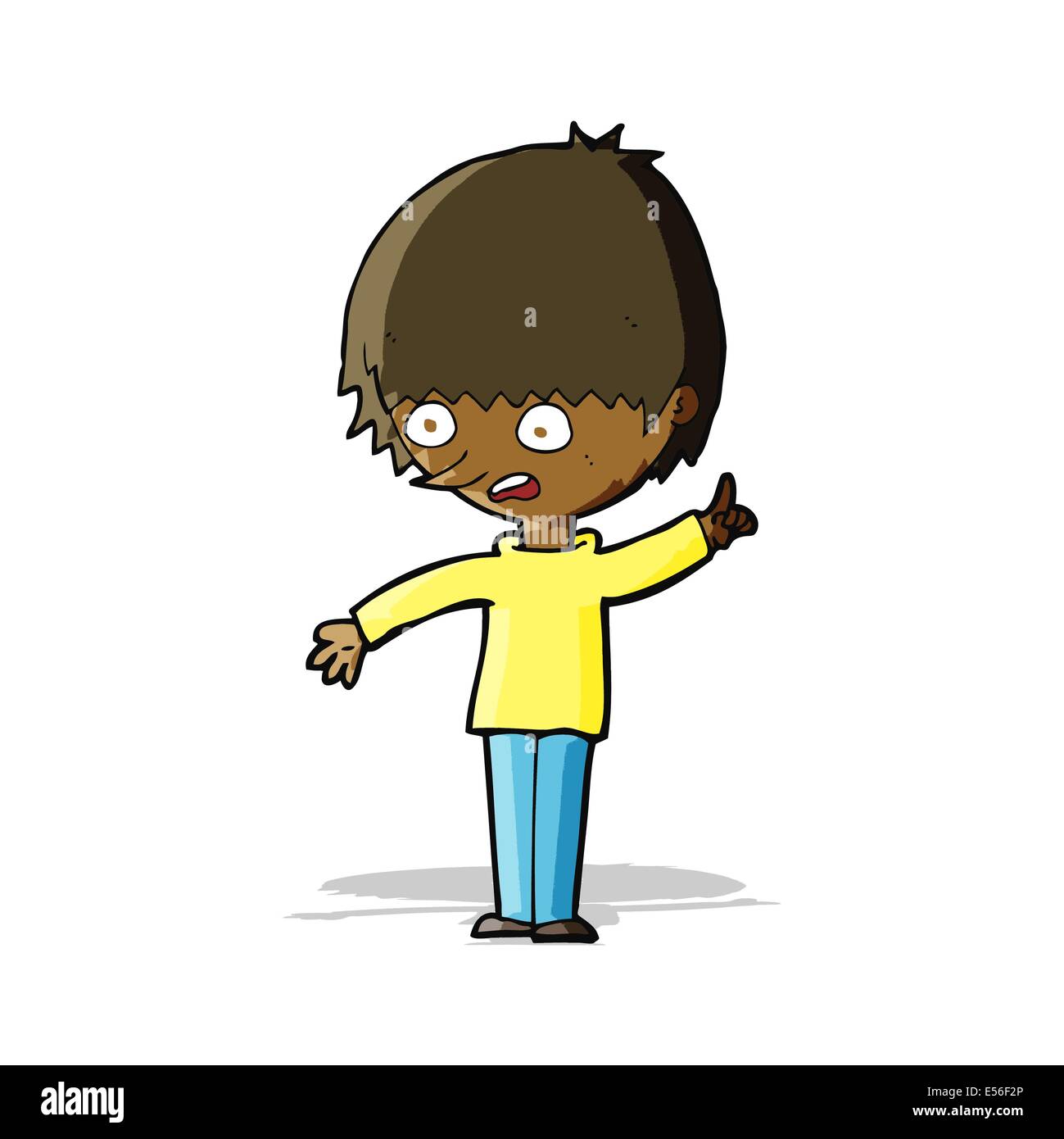 Cartoon boy avec question Illustration de Vecteur