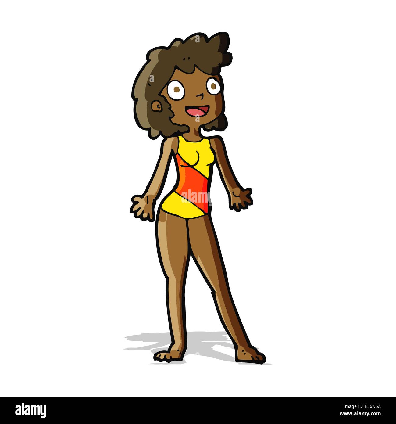 Cartoon femme en maillot de bain Image Vectorielle Stock - Alamy