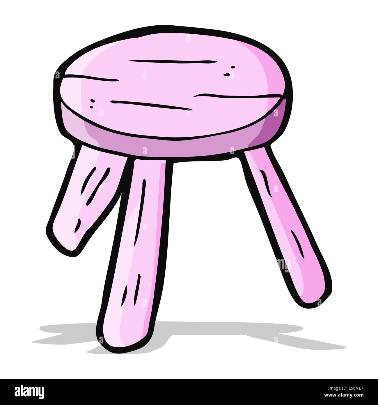 Tabouret rose cartoon Illustration de Vecteur