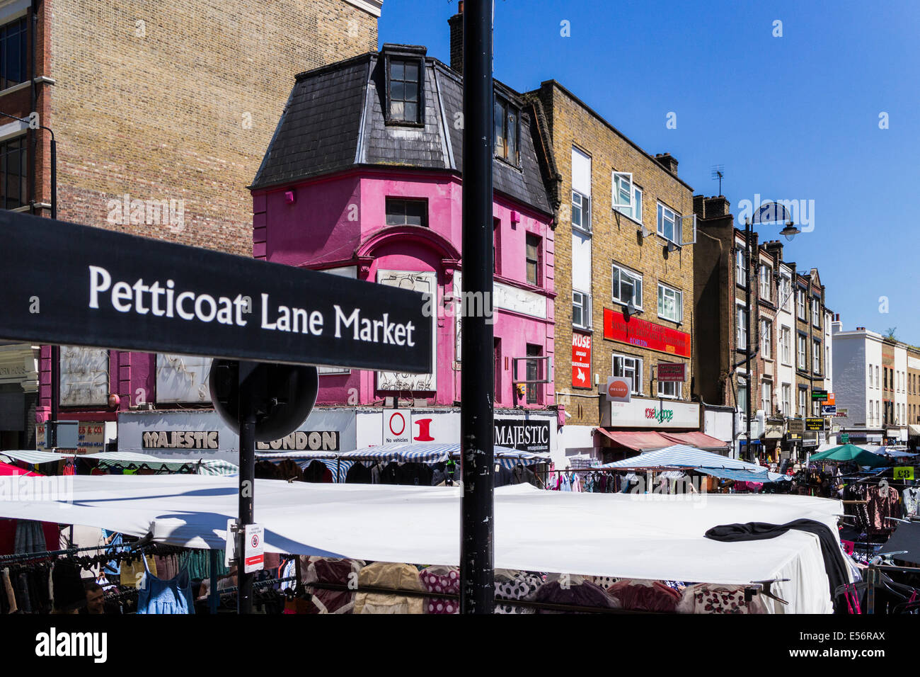 Marché du dimanche - Petticoat Lane London Banque D'Images