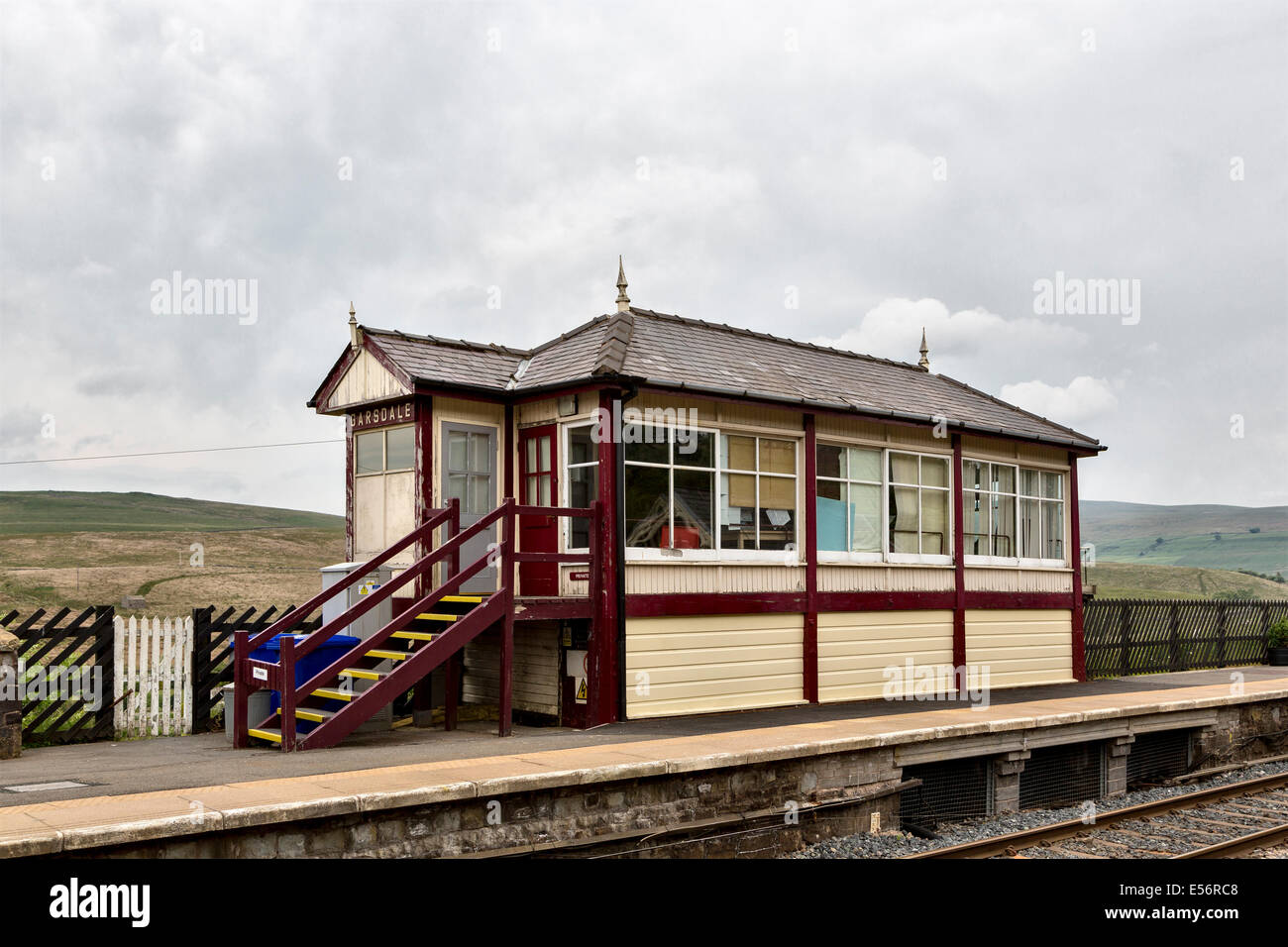 Boîte de signal à Gardsdale, sur la ligne Settle-Carlisle. Banque D'Images