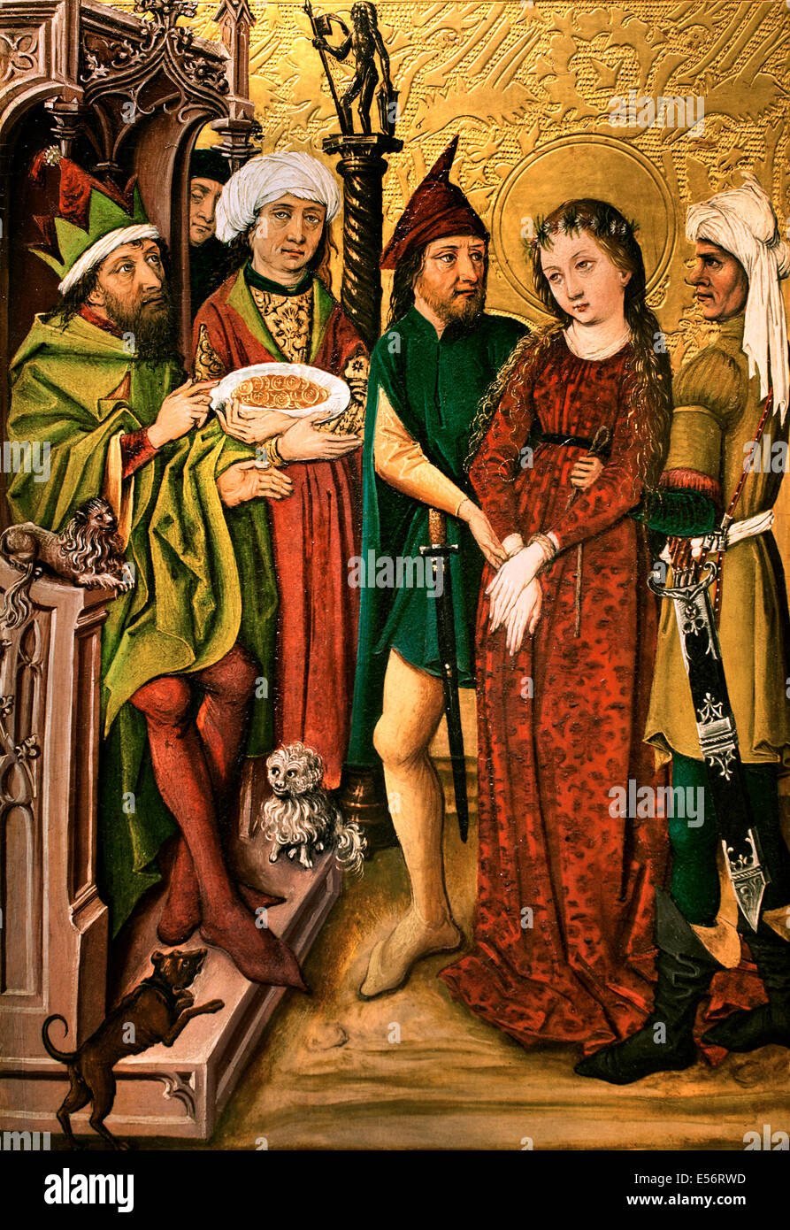 Maître de Cobourg ronde fin du 15e siècle Strasbourg Retable de Sainte Marguerite ( Saint Margaret ) Dijon France French Banque D'Images
