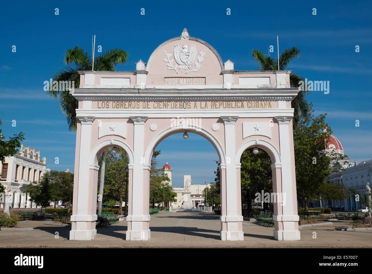 Arco de Triunfo, Cienfuegos, Cuba. Banque D'Images