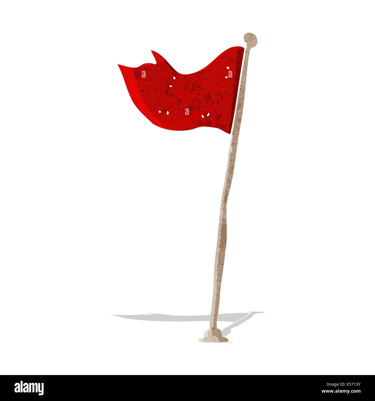 Caricature d'un drapeau sur perche Illustration de Vecteur
