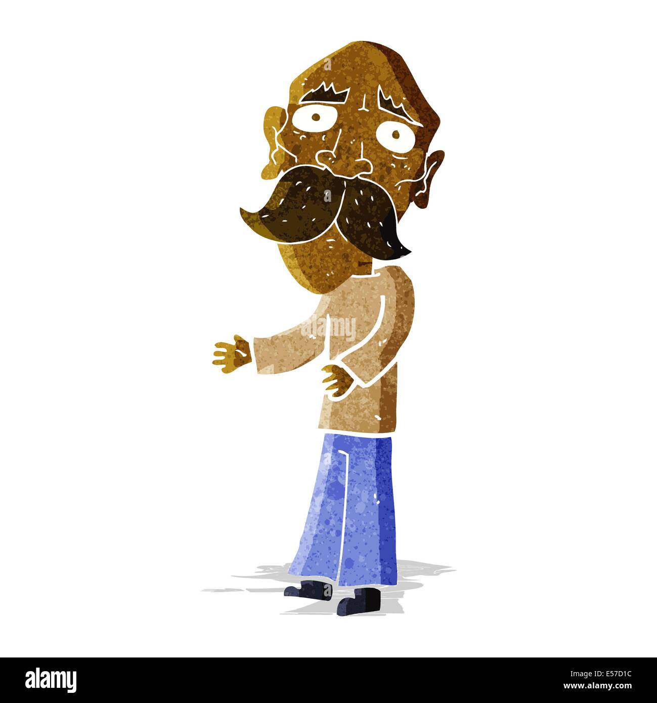 Vieil homme solitaire cartoon Illustration de Vecteur