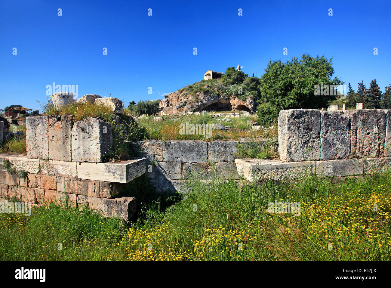 Sur le site archéologique d'Eleusis ('Elefsis' ou 'Elefsina'), l'Attique, Grèce Banque D'Images