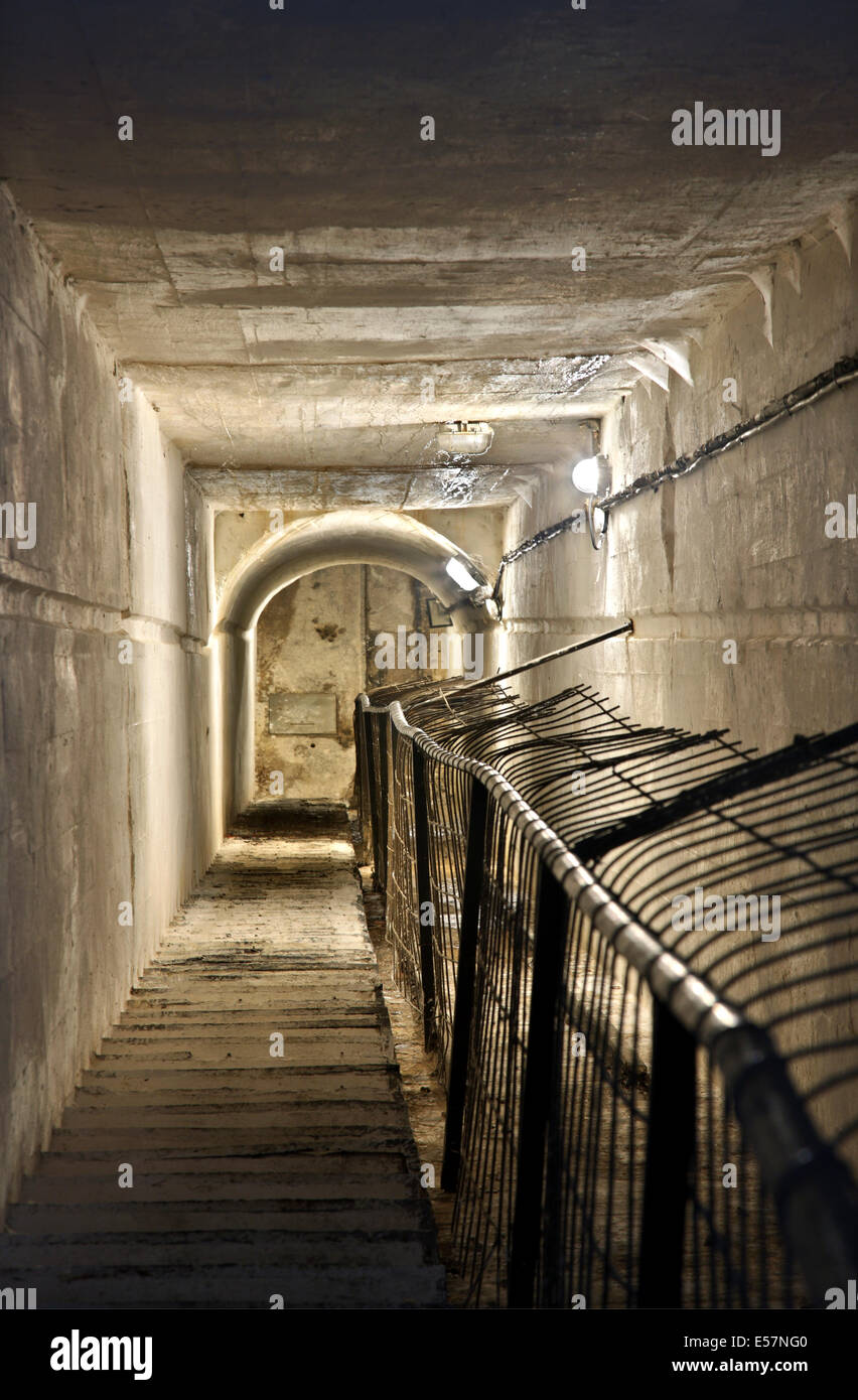 L'intérieur du Fort (Istibey etaxas "partie de la ligne'), le Mont Beles (ou 'Kerkini') Serres, Macédoine, Grèce. Banque D'Images