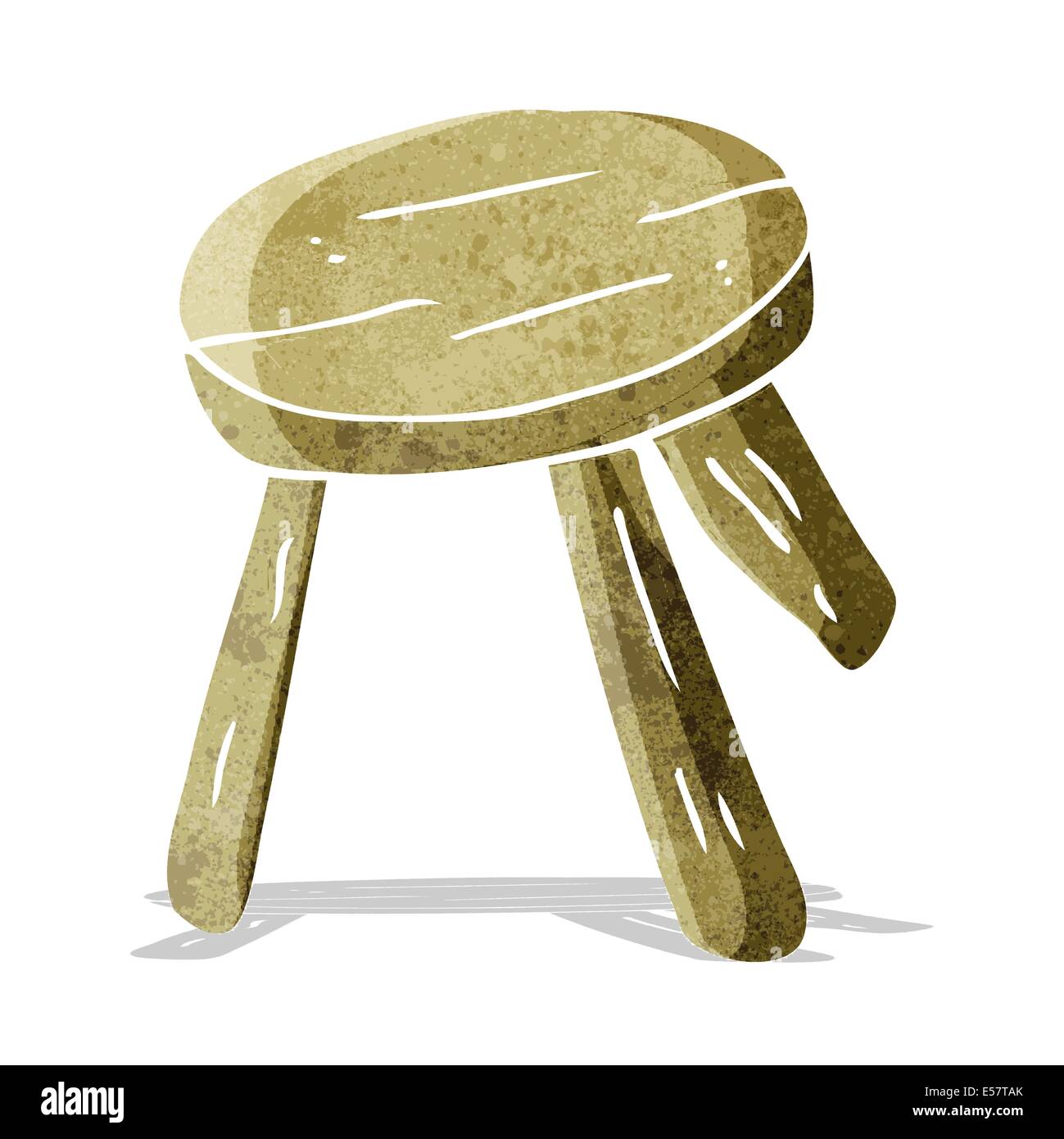 Cartoon tabouret en bois Illustration de Vecteur