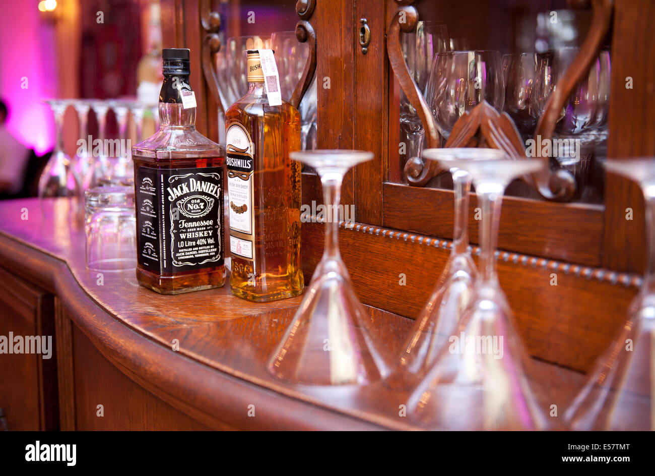 Black Jack Daniels Whiskey Bushmills et Banque D'Images