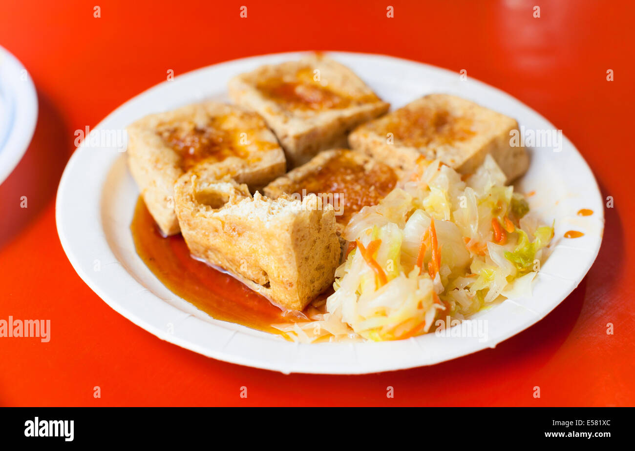 Traditionnel Chinois et Taiwan célèbre food - Stinky tofu Banque D'Images