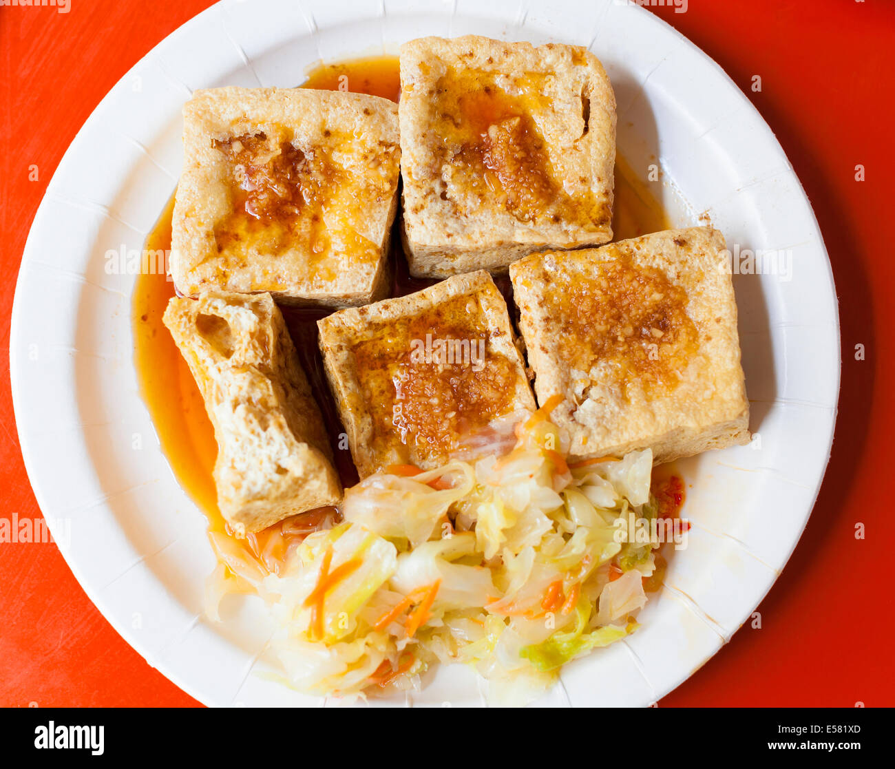 Traditionnel Chinois et Taiwan célèbre food - Stinky tofu Banque D'Images