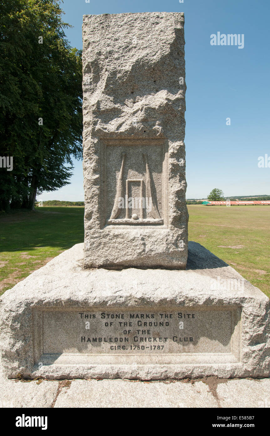 Monument au terrain de cricket Hambledon Banque D'Images