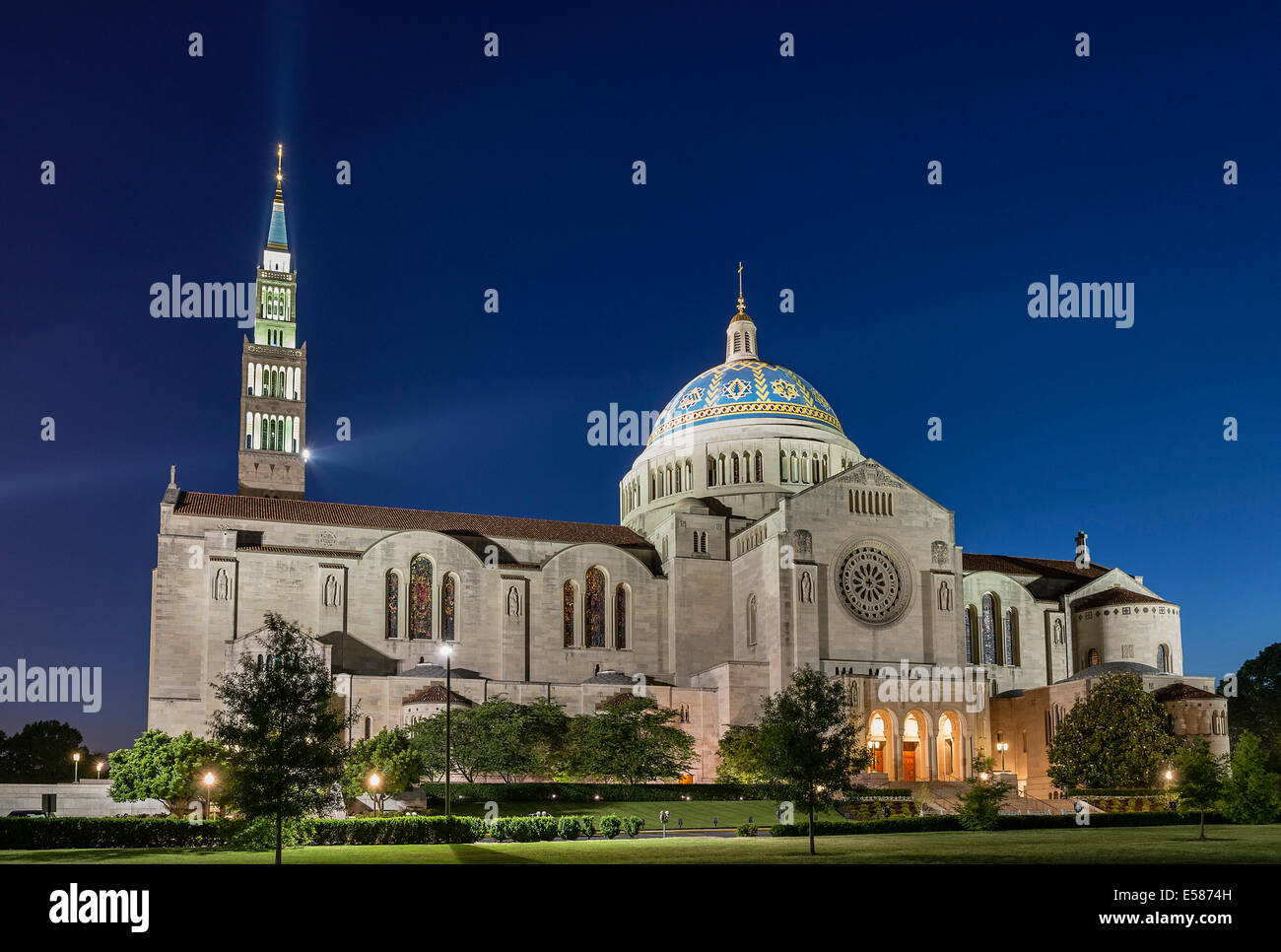 La basilique du Sanctuaire national de l'Immaculée Conception, à Washington, D.C., USA Banque D'Images