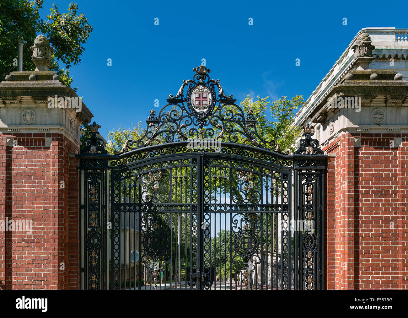 Brown University Campus gate, Providence, Rhode Island, USA Banque D'Images