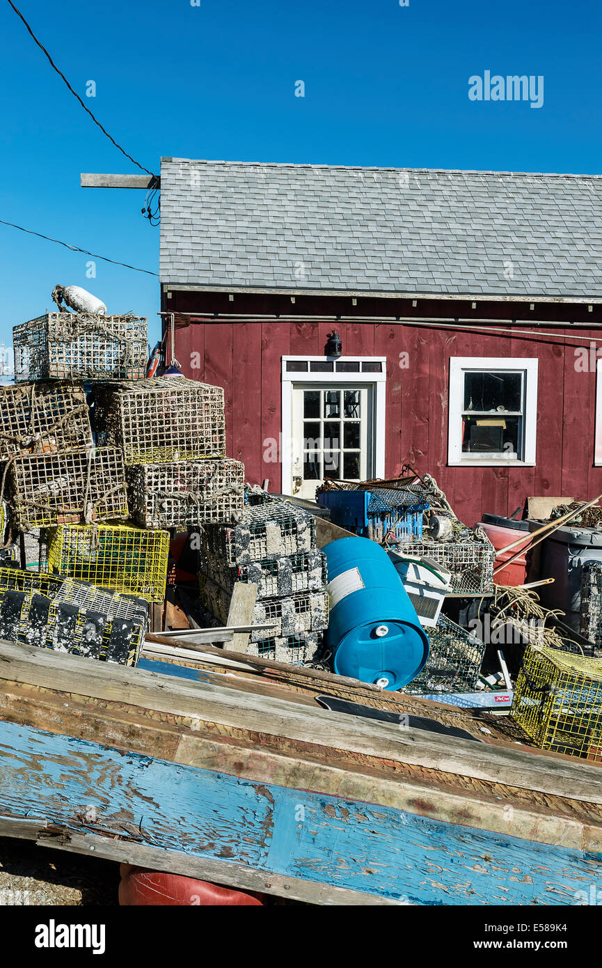 Cabane rustique fishermans, Menemsha, Chilmark, Martha's Vineyard, Massachusetts, USA Banque D'Images