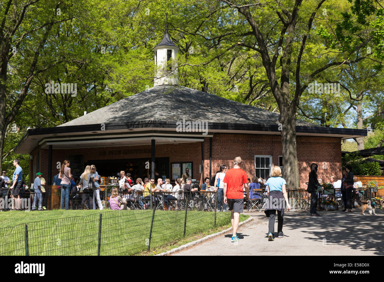 Le Pain Quotidien - Boulangerie & Table commune dans Central Park, NYC Banque D'Images