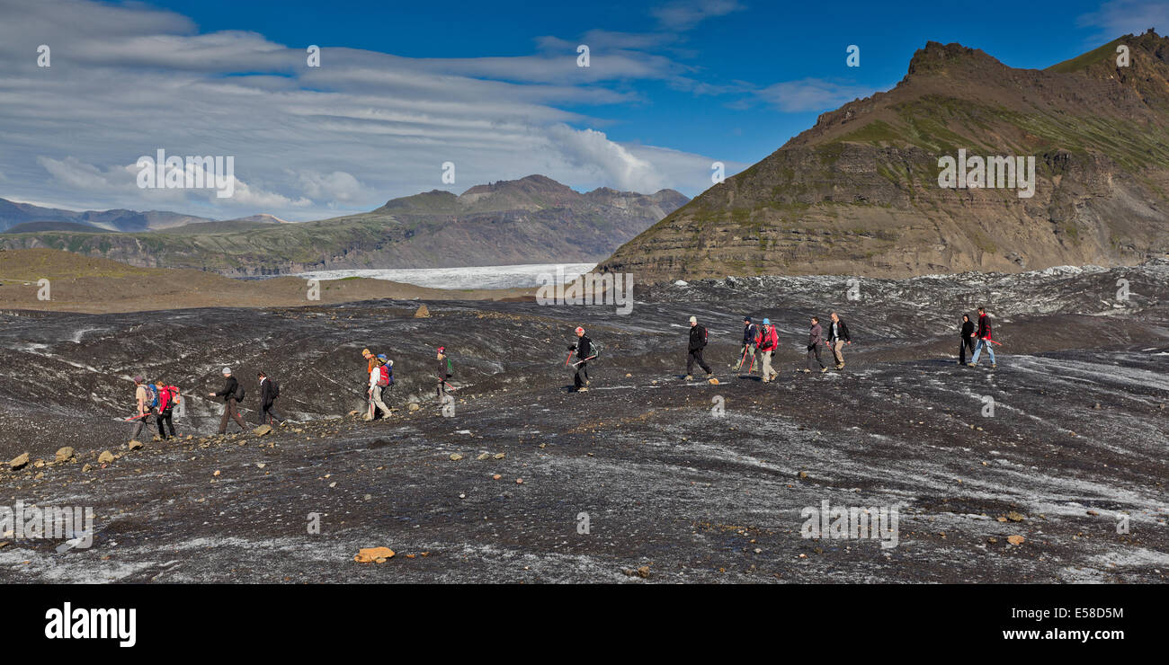 L'exploration de l'Islande, Glacier Svinafellsjokull Banque D'Images