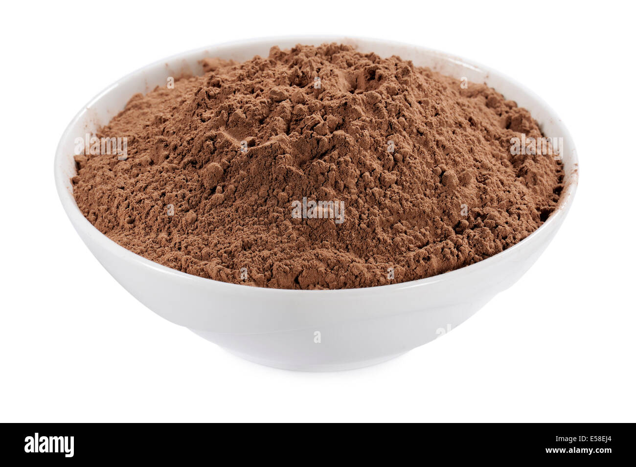 Poudre de cacao, isolated on white Banque D'Images