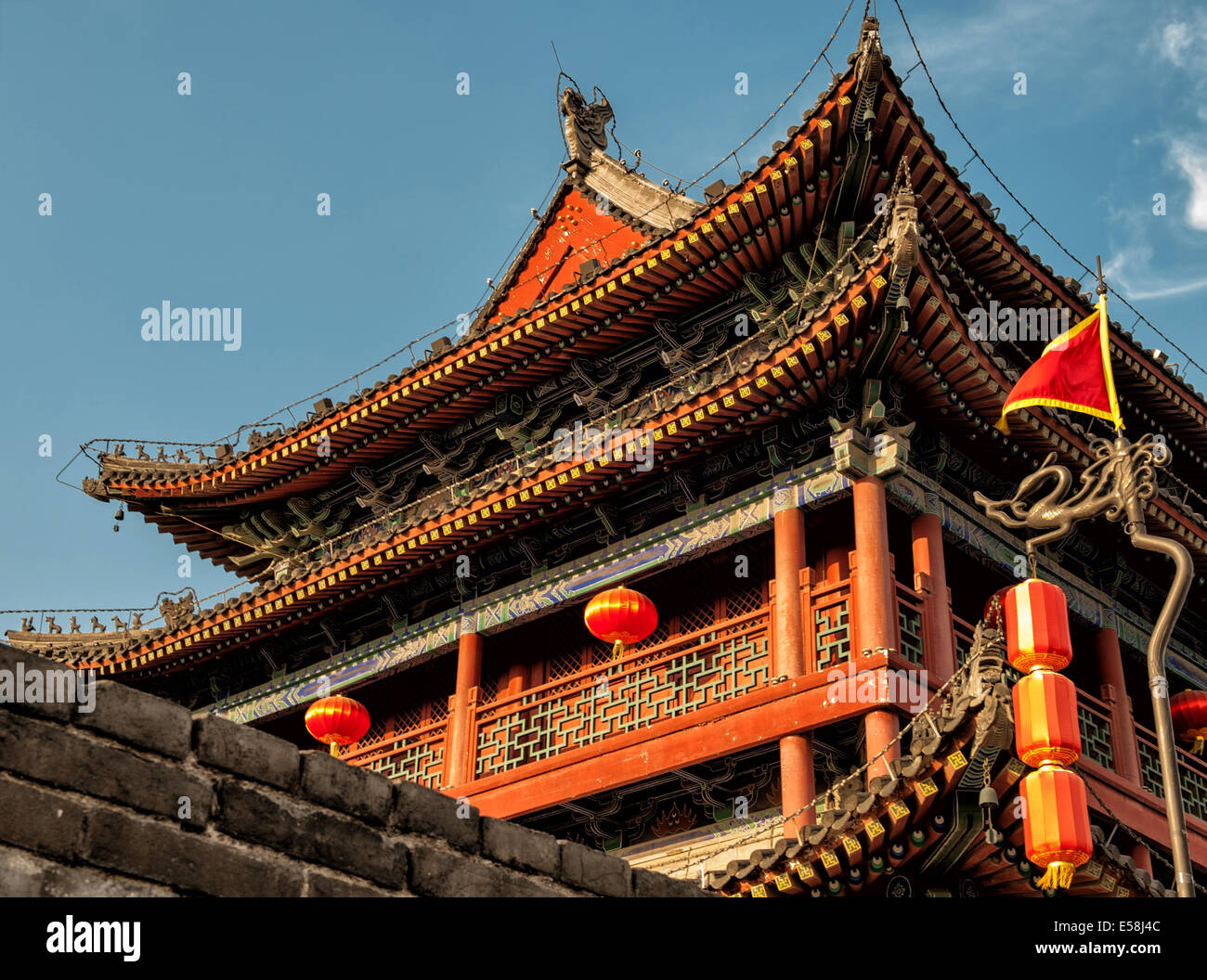 Porte Sud de l'ancienne muraille de la ville de Xian, Xian, Chine Banque D'Images