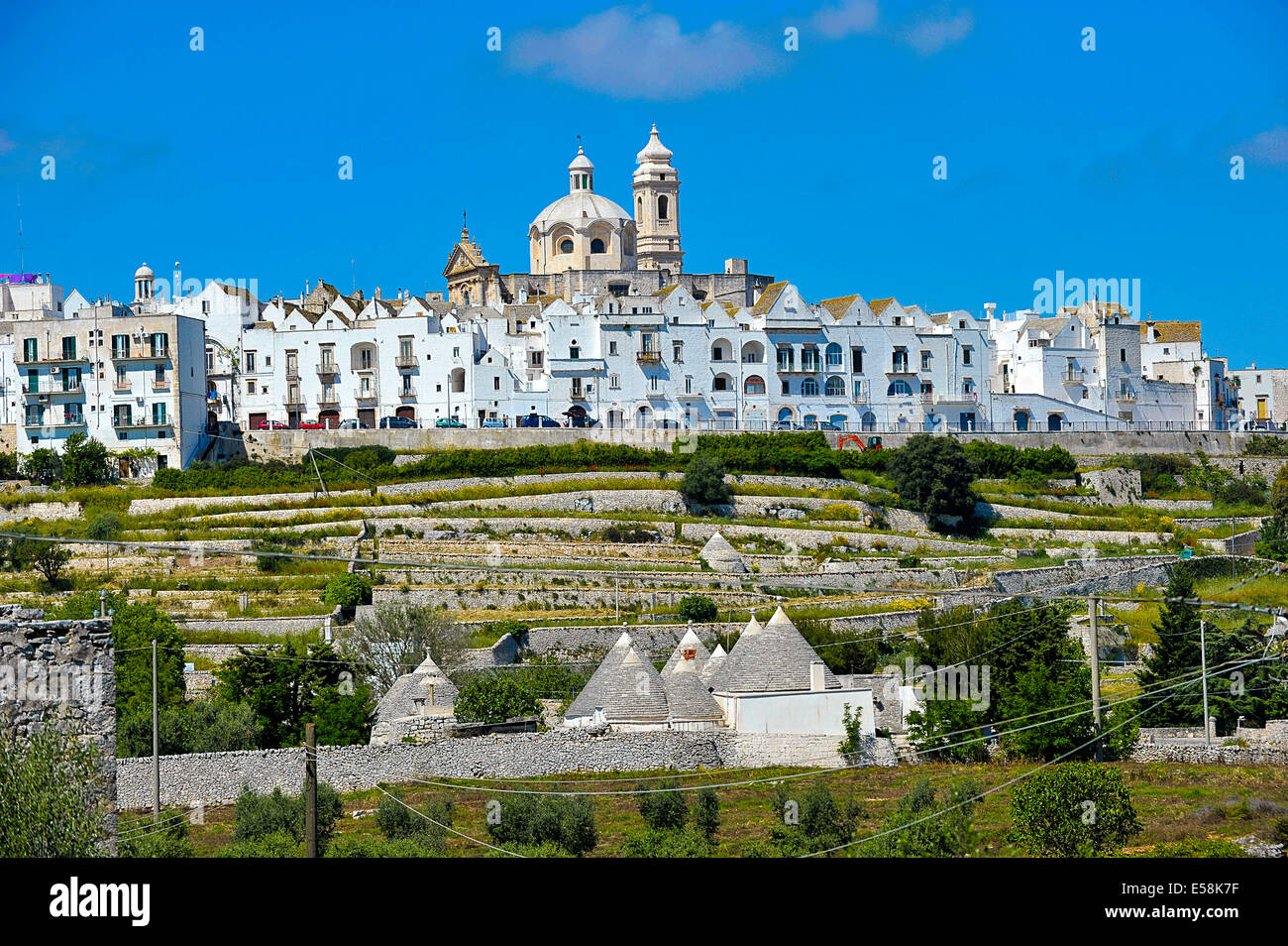 Italie Puglia Puglia Vallée d'Itria maisons trulli Pierre Locorotondo Banque D'Images