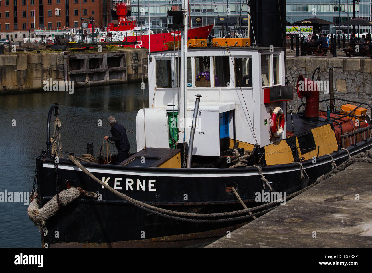 Tug Boat Quay à Hartley dans la ville de Liverpool Merseyside UK. Banque D'Images