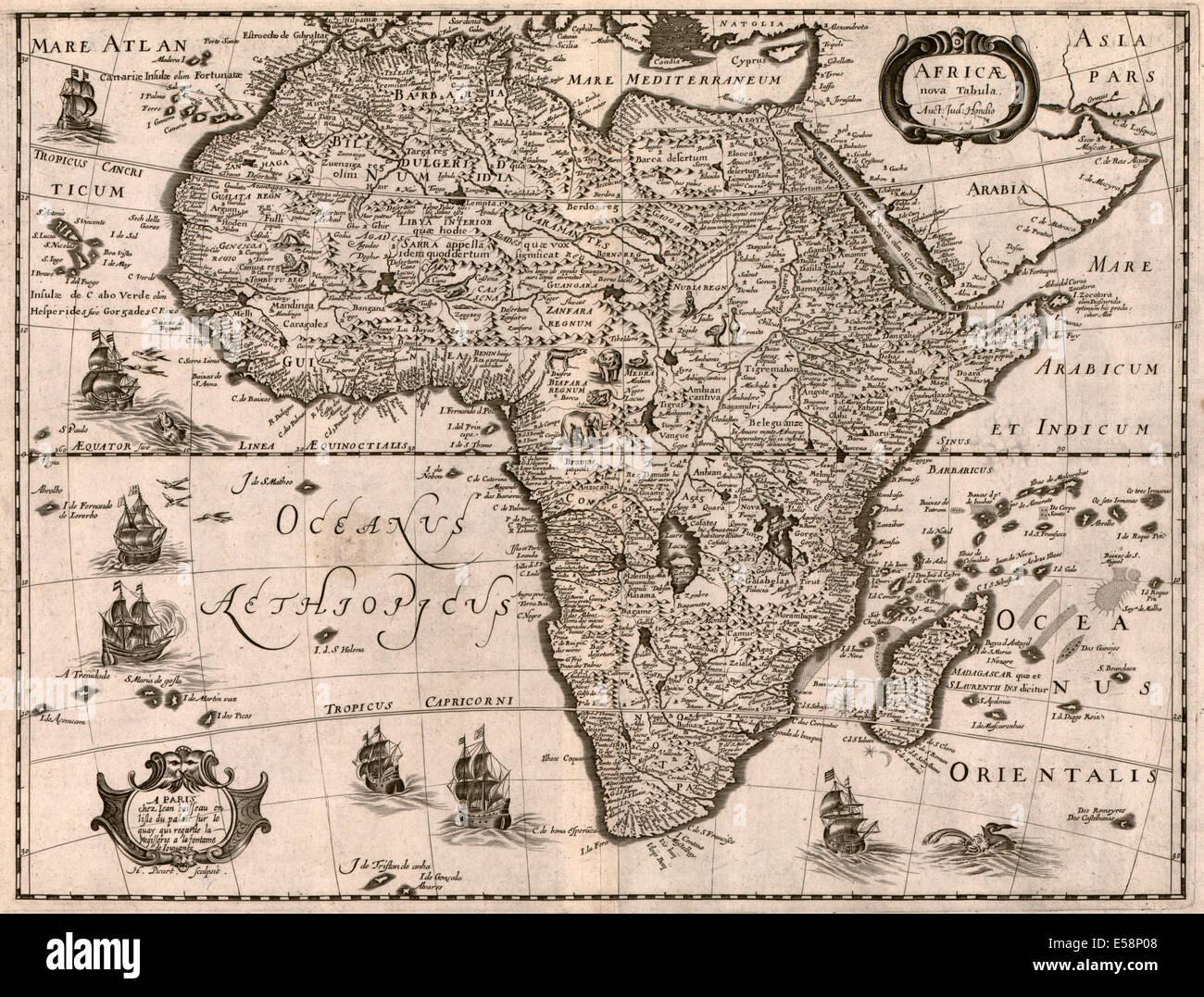 Nova Africae tabula 1640 - Le nouveau conseil de l'Afrique - carte Banque D'Images